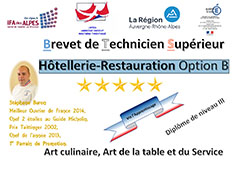 Ouverture du BTS Htellerie Restauration art culinaire, art de la table et du service (option B)