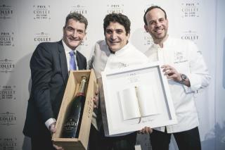 Olivier Charriaud, Directeur Général de Champagne Collet, Mauro Colagreco, lauréat 2018 et Greg...