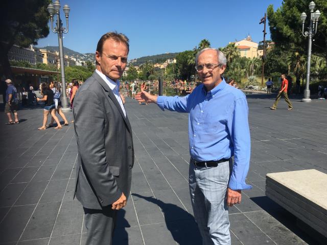 Hervé Becam et Denis Cippolini sur la «Coulée Verte», un témoignage d'espoir au coeur de Nice