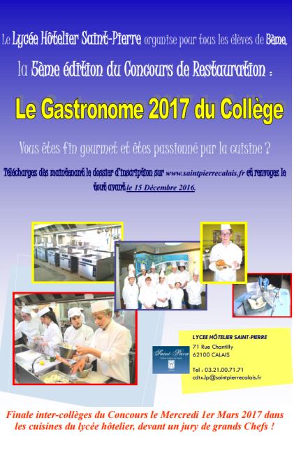 5ème édition du concours Le Gastronome du Collège