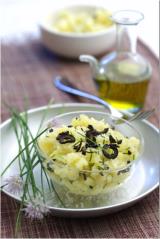 Ecrasée de pommes de terre à l'huile d'olive, Fleur de sel de Camargue