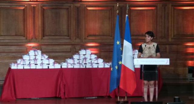 Ouverture en #Sorbonne de la cérémonie de remise des prix du Concours Géneral par Najat Vallaud-Belkacem.