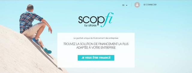 Capture d'écran de l'écran d'accueil du site Scopfi.fr.