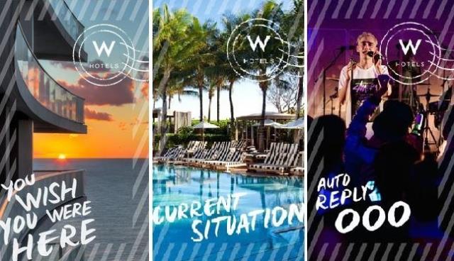 Campagne 'wish you were here' des hôtels W sur Snapchat
