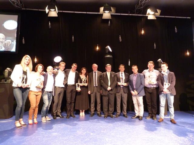 Les lauréats du Prix panel 2016, au centre JL Moudenc, le maire de Toulouse, Guy Pressenda, président de l'association Lucien Vanel