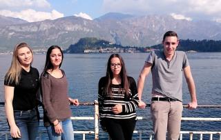 De gauche à droite, les quatre apprentis de l'IMT partis en Italie, Amandine Bourgeois, Mélany...