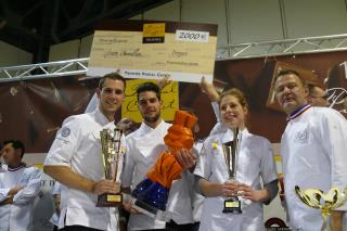 De gauche à droite : Alexis Sanson (2e prix), Yvan Chevalier (1er), Jessica Chrétien (3e) et Pascal...