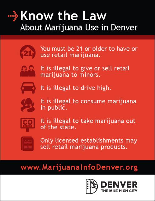 La réglementation concernant la consommation de marijuana est affichée dès l'aéroport de Denver, afin d'informer les voyageurs.