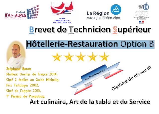Ouverture du BTS Hôtellerie Restauration art culinaire, art de la table et du service (option B)