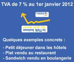 TVA de 7 % au 1er janvier 2012