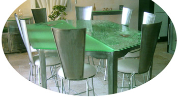 table verre craquele