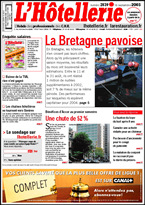 Le Journal de L'Htellerie numro 2839 du 18 Septembre 2003