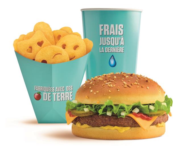 Le menu émoji avec des frites en forme d'émoji.
