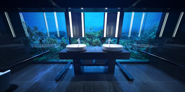 La salle de bain de la suite Muraka