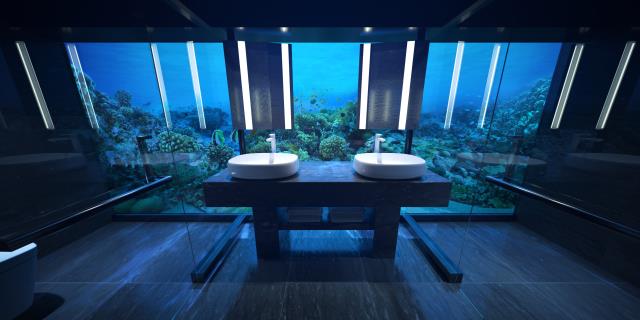 La salle de bain de la suite Muraka