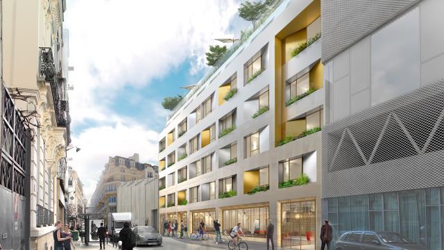 Vue d'architecte du futur Jo&Joe situé dans le XXe arrondissement de Paris.