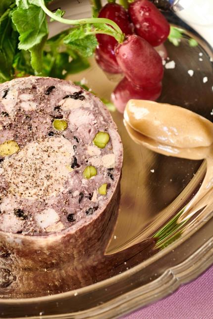 Galantine de canard, gelée corsée