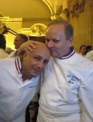 Photo souvenir : Joël Robuchon et Frédéric Anton.