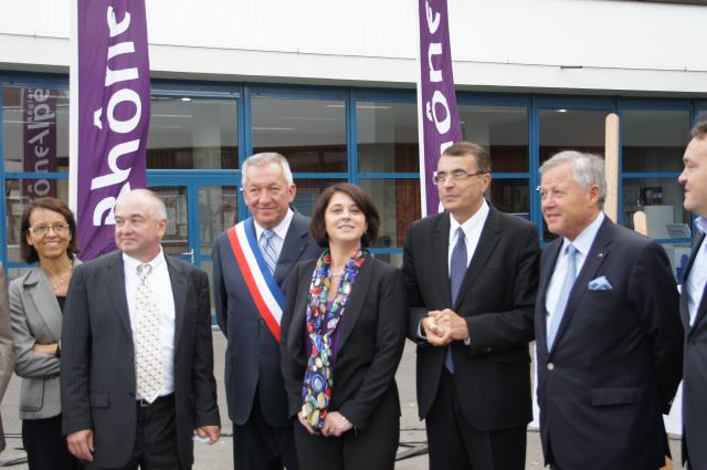 Dominique Duthel, Proviseur, Jean Denais, Maire de Thonon, Sylvia Pinel, Ministre, Jean Jack Queyranne , Président du Conseil Régional, Georges Blanc et Emmanuel Renaut