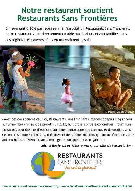 Affichette de communication permettant aux restaurateurs d'informer la clientèle.