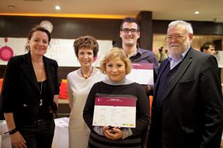 De gche à dte : Cendrine Dominguez, marraine de l'édition 2012, Catherine Laborde, présidente du...