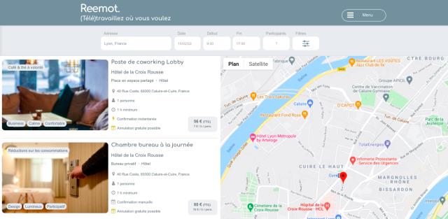 Reemot permet notamment aux hôtels d'optimiser leurs espaces de travail non utilisés.