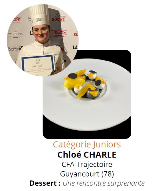 Chloé Charle (catégorie Juniors) du CFA Trajectoire de Guyancourt (78)