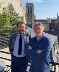 François Dubrule, président du groupe hôtelier ValueState, et Axel Dauchez, fondateur de Make.org...