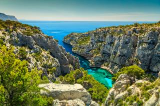 Les calanques d'en Vau à Cassis (Bouches-du-Rhône).