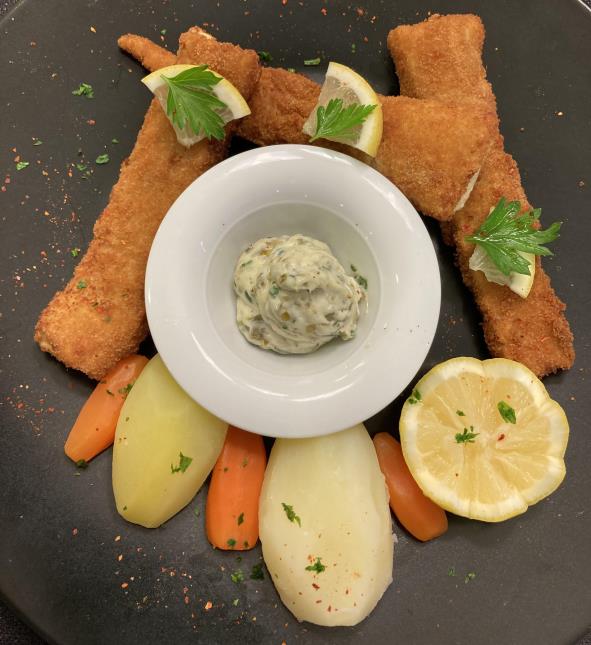 plat : Goujonnettes de cabillaud sauce tartare