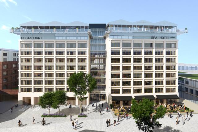 L'hôtel Renaissance, dont le lobby sera aménagé dans deux anciens silos.