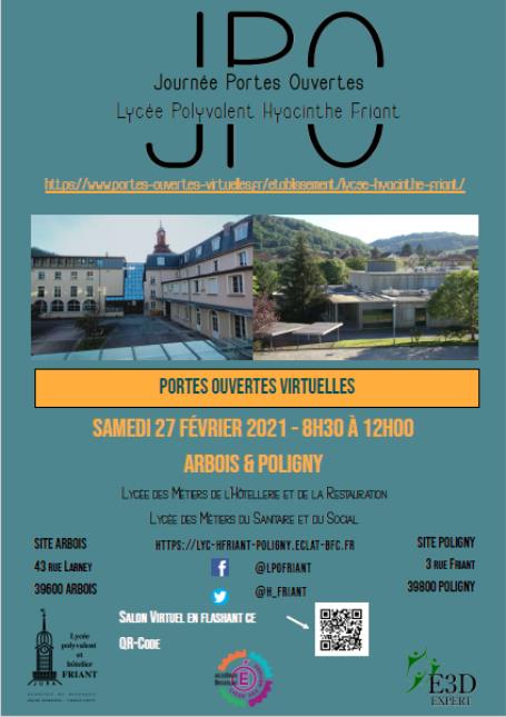 Portes ouvertes virtuelles du lycée Friant Arbois/Poligny