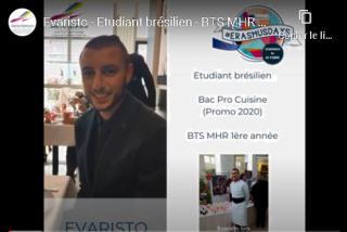 Interviewer d'Evaristo, étudiant brésilien au lycée depuis depuis deux ans pour devenir cuisinier.
