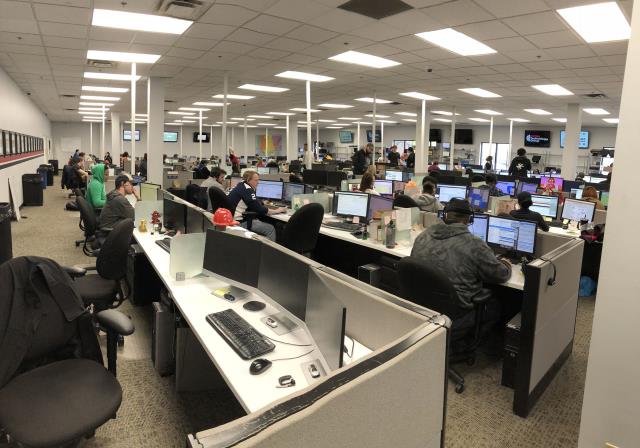 Espace help desk de la société Retail Technology Group Inc. à Saint Louis (Missouri).