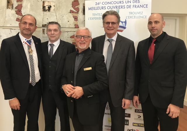 De g à d : Henri Di Nola, Laurent Agar, Réné Delvincourt, Guy Musart, David Palanque.