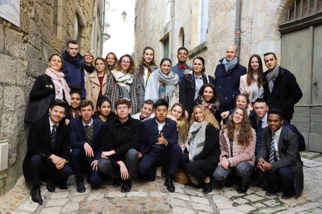 Les étudiants de 1ère année BTS MHR de Boulazac et leur parrain