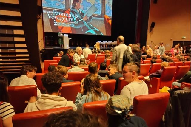 Les lycéens dans l'auditorium du Palais du Grand Large