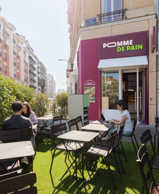 Le nouveau restaurant Pomme de pain déployé à Boulogne-Billancourt (Hauts-de-Seine).