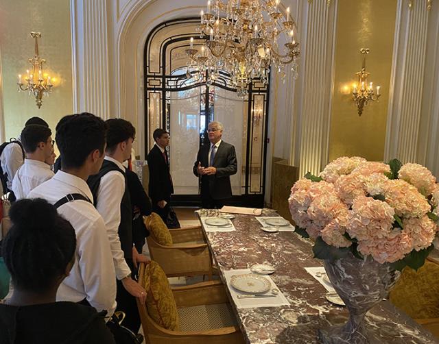 au Restaurant Jean Imbert au Plaza Athénée avec Denis Courtiade