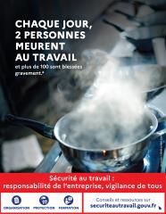 Cette affiche devrait donner une prise de conscience des risques professionnels.