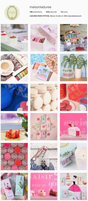 Le compte Instagram de la Maison Ladurée