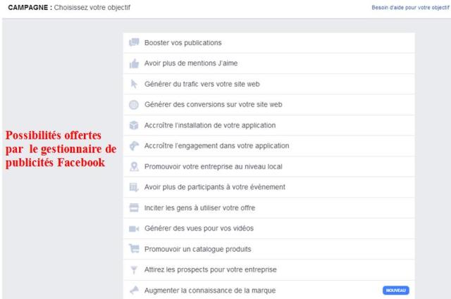 Pour aller plus loin, Facebook vous offre une palette de prestations