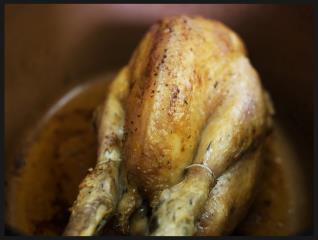 Le poulet rôti du dimanche, recette de Frédéric Ménager, La Ferme de La Ruchotte
