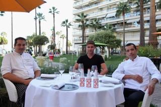Sébastien Broda, chef étoilé au Park 45 à Cannes, Corentin Guyard, sommelier, et Pascal Picasse,...
