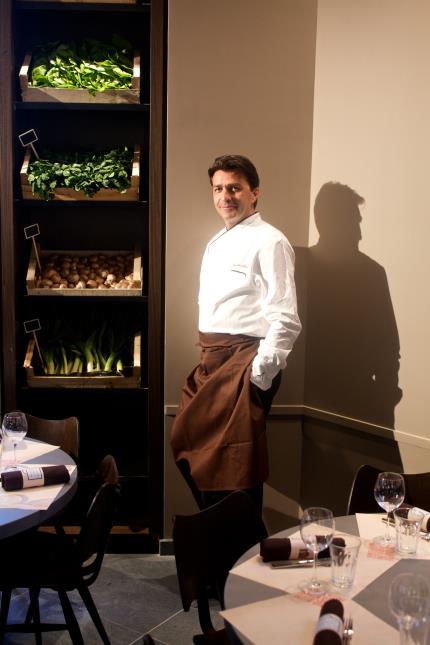 Yannick Alléno dans son bistrot Terroir Parisien.