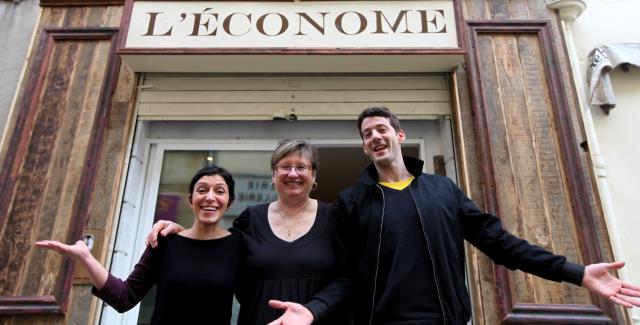 Karenne Rousset, Arlette Chavanieu et Gaël Martineau animent 'L'Econome'.