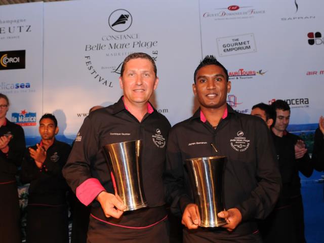 3e place : Dominique Gauthier, Restaurant Le Chat Botté, Beau Rivage, Genève, Suisse et Jayram Seenanum, Constance Belle Mare Plage, Ile Maurice.