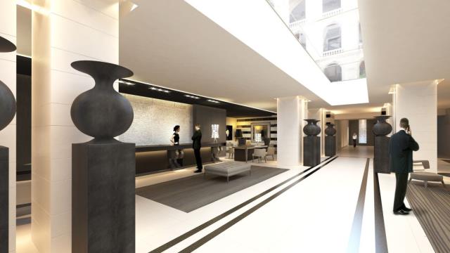 Le lobby de l'InterContinental de Marseille, une réalisation de Jean-Philippe Nuel.