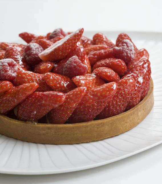 Tarte aux fraises pâte sablée & jus pour deux personnes