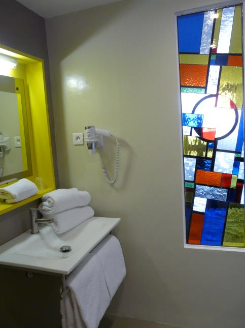 Détail dans une salle de bains.